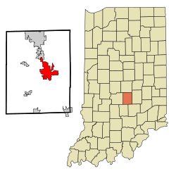 Johnson County Indiana Incorporated and Unincorporated areas Franklin Highlighted